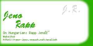 jeno rapp business card